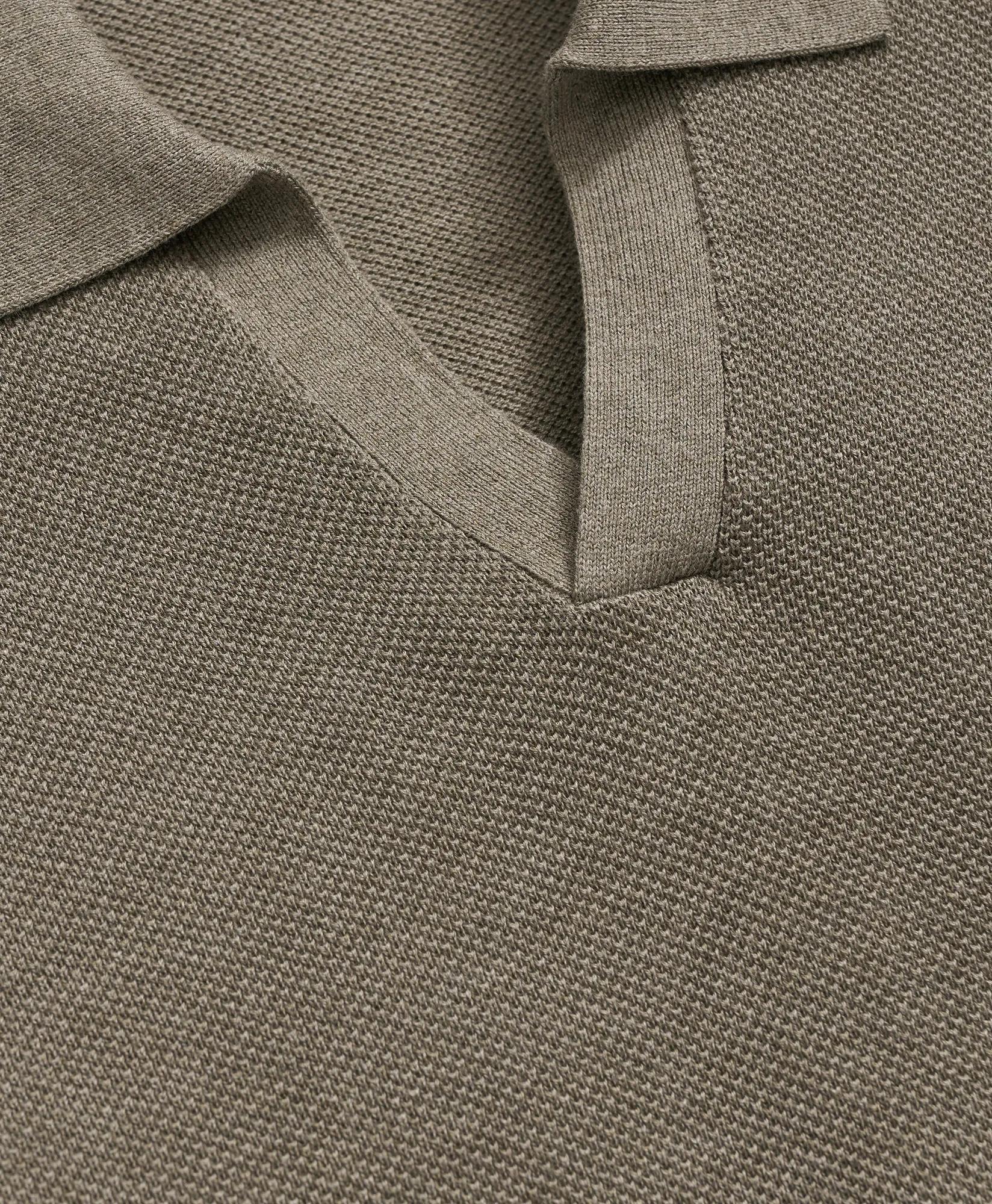 Supima® Cotton Pique Johnny Collar Sweater