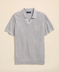 Supima® Cotton Pique Johnny Collar Sweater