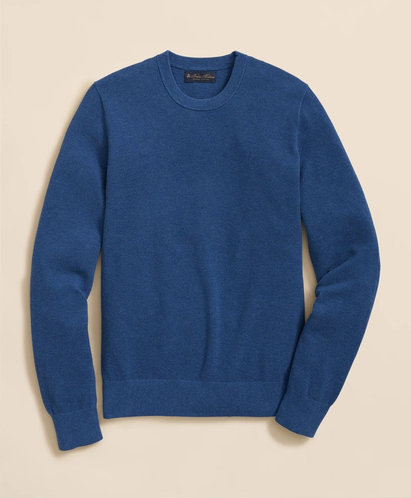 Supima® Cotton Pique Crewneck Sweater