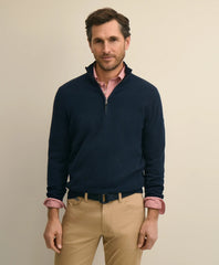 Supima® Cotton Pique Quarter-Zip Sweater