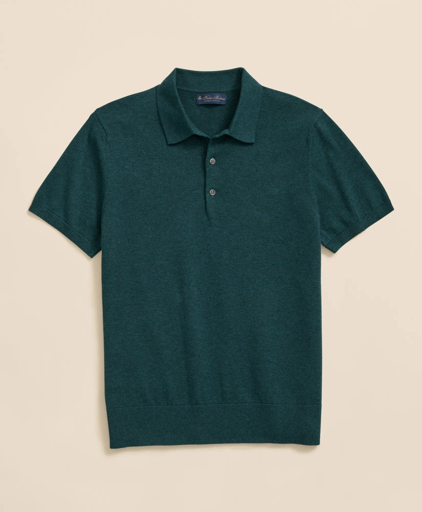 Supima® Cotton Short-Sleeve Polo Sweater