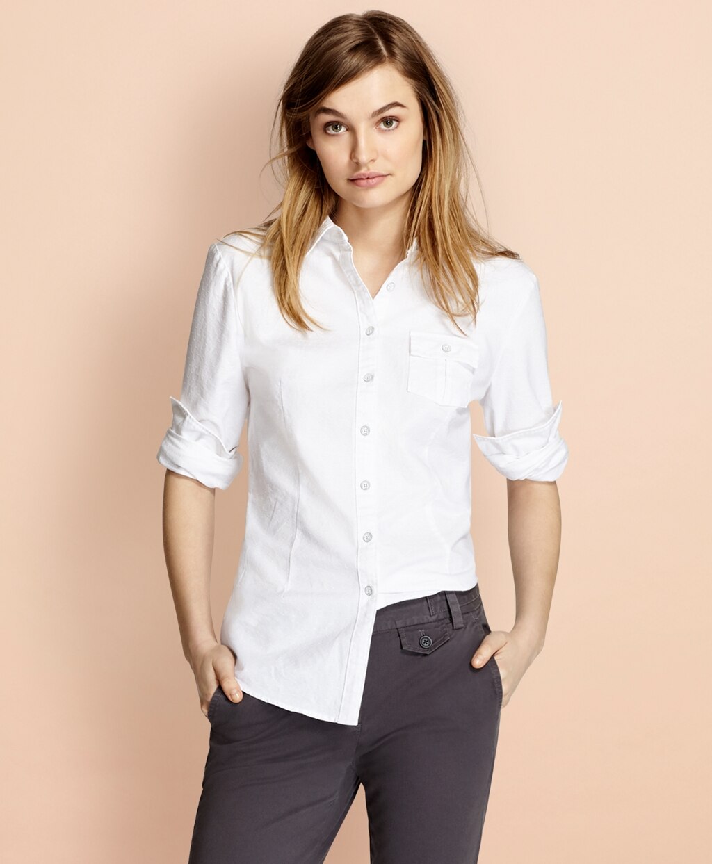 Dobby-Dot Cotton Oxford Shirt