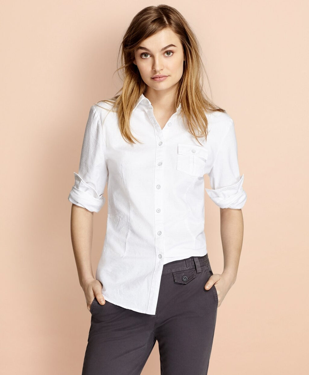 Dobby-Dot Cotton Oxford Shirt