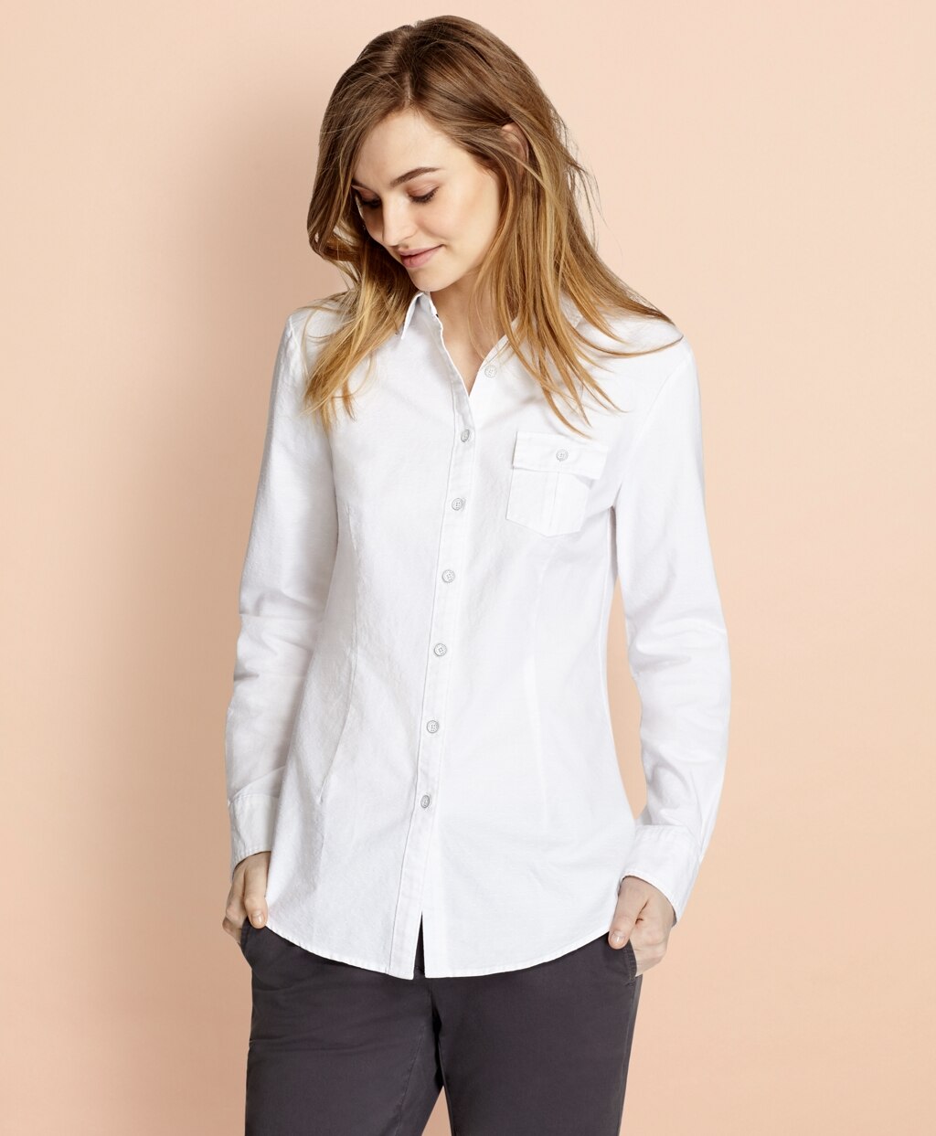 Dobby-Dot Cotton Oxford Shirt