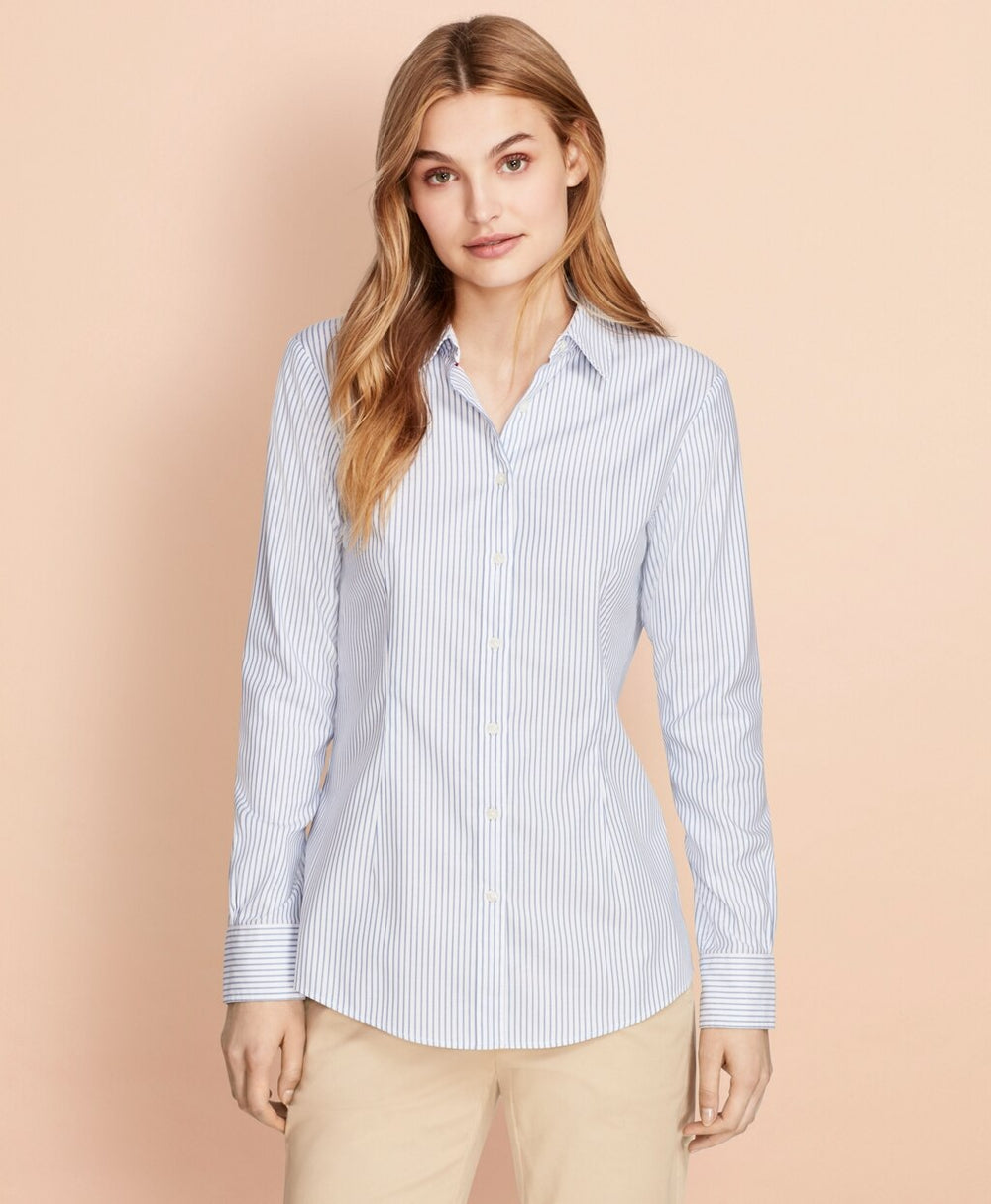 Nine-to-Nine Dobby Stripe Stretch Cotton Shirt