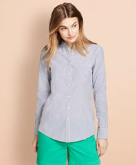 Striped Stretch Cotton Poplin Shirt
