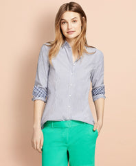 Striped Stretch Cotton Poplin Shirt