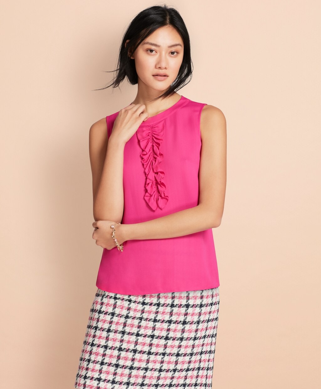 Ruffled Crepe Top