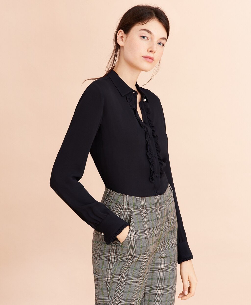 Crepe Ruffled Blouse