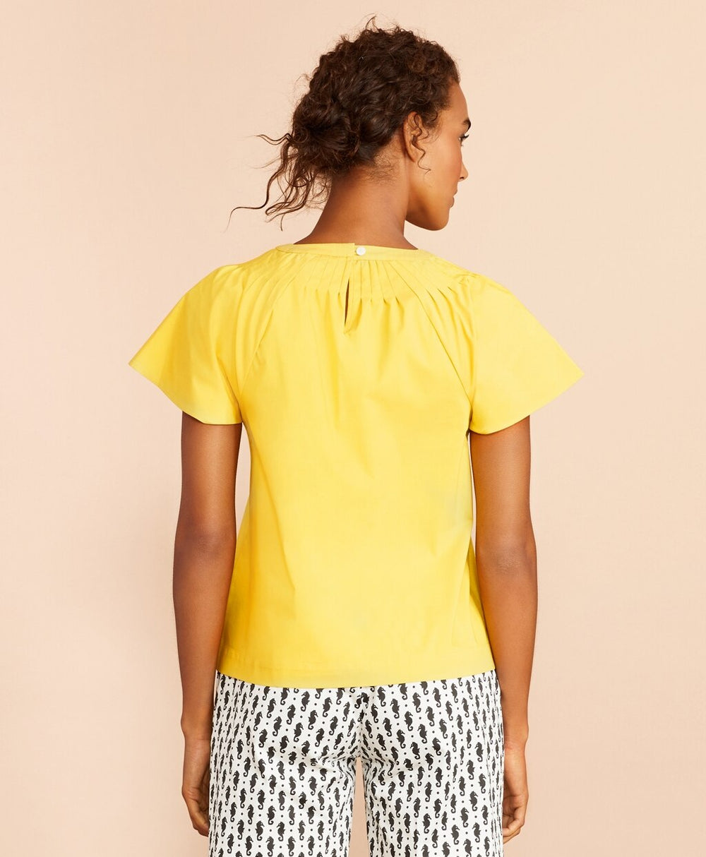 Pleated Poplin Blouse