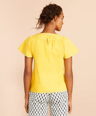 Pleated Poplin Blouse
