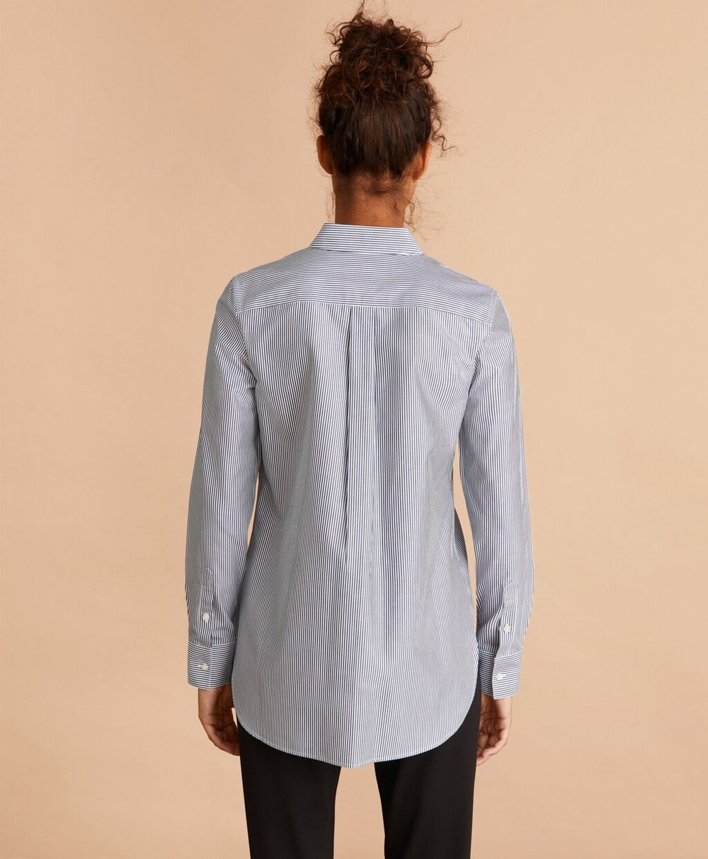 Non-Iron Striped Cotton Broadcloth Tunic
