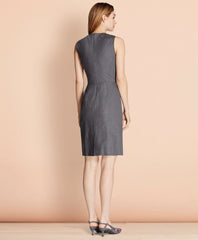 Pinstripe Stretch Wool Sheath Dress