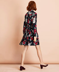 Floral-Print Crepe Shirt Dress
