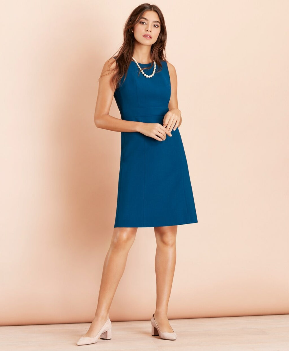 Wool-Blend Twill Dress