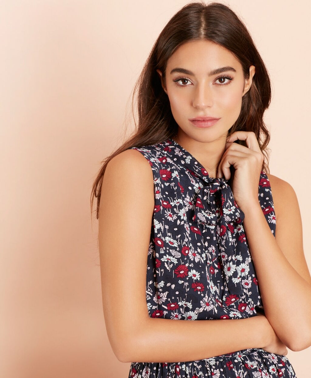 Floral-Print Crepe Dress