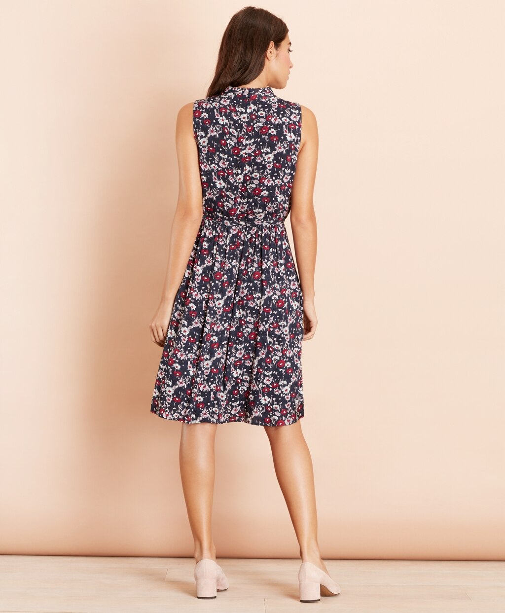 Floral-Print Crepe Dress
