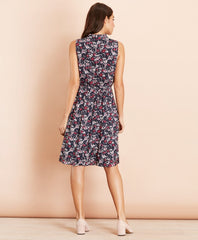 Floral-Print Crepe Dress