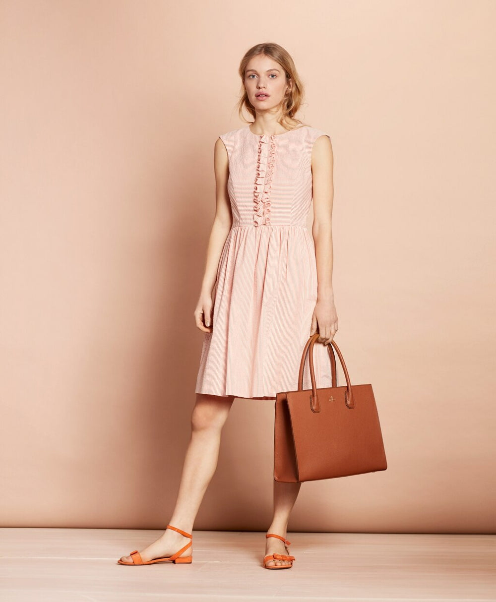 Striped Cotton Seersucker Dress