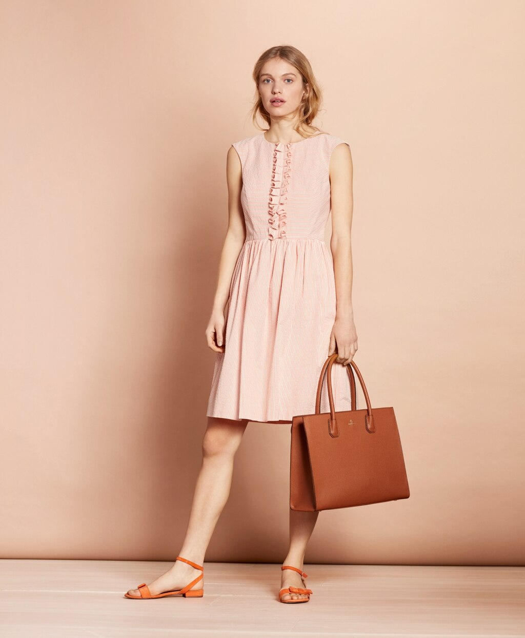 Striped Cotton Seersucker Dress