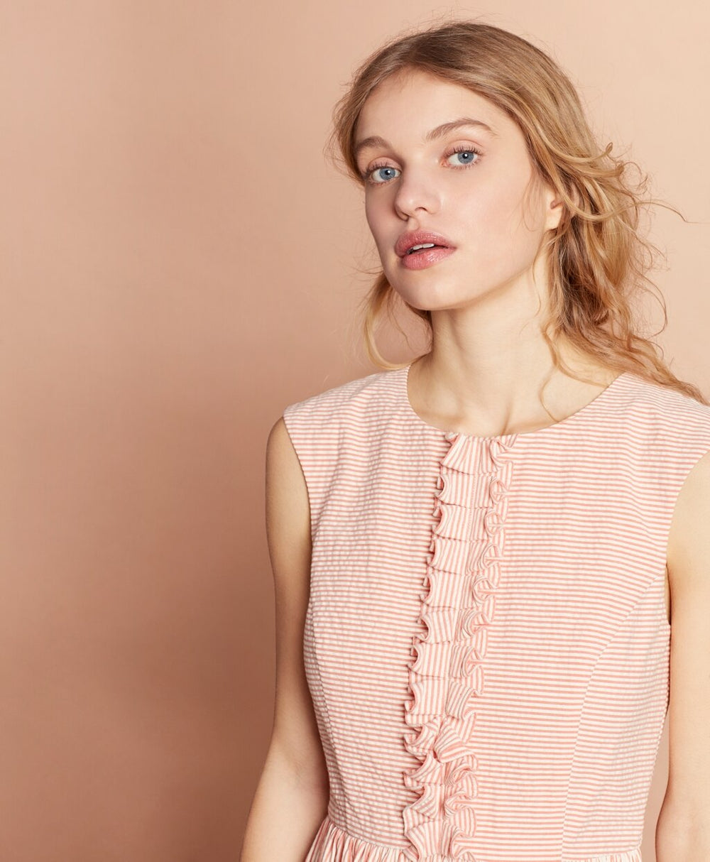 Striped Cotton Seersucker Dress