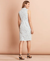 Floral-Print Stretch Cotton Sateen Sheath Dress