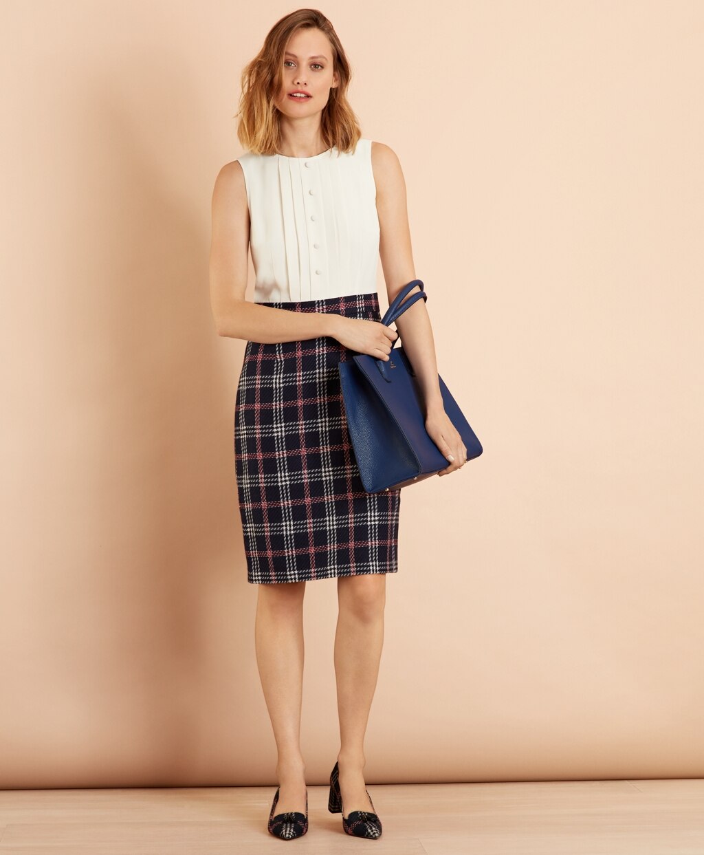 Mixed-Media Shirt Dress
