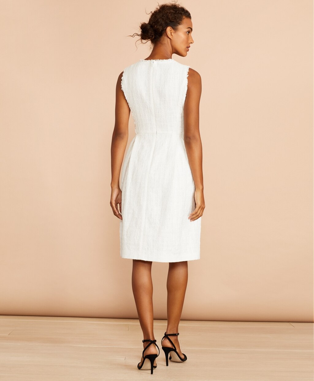 Fringe-Trimmed Boucle Dress