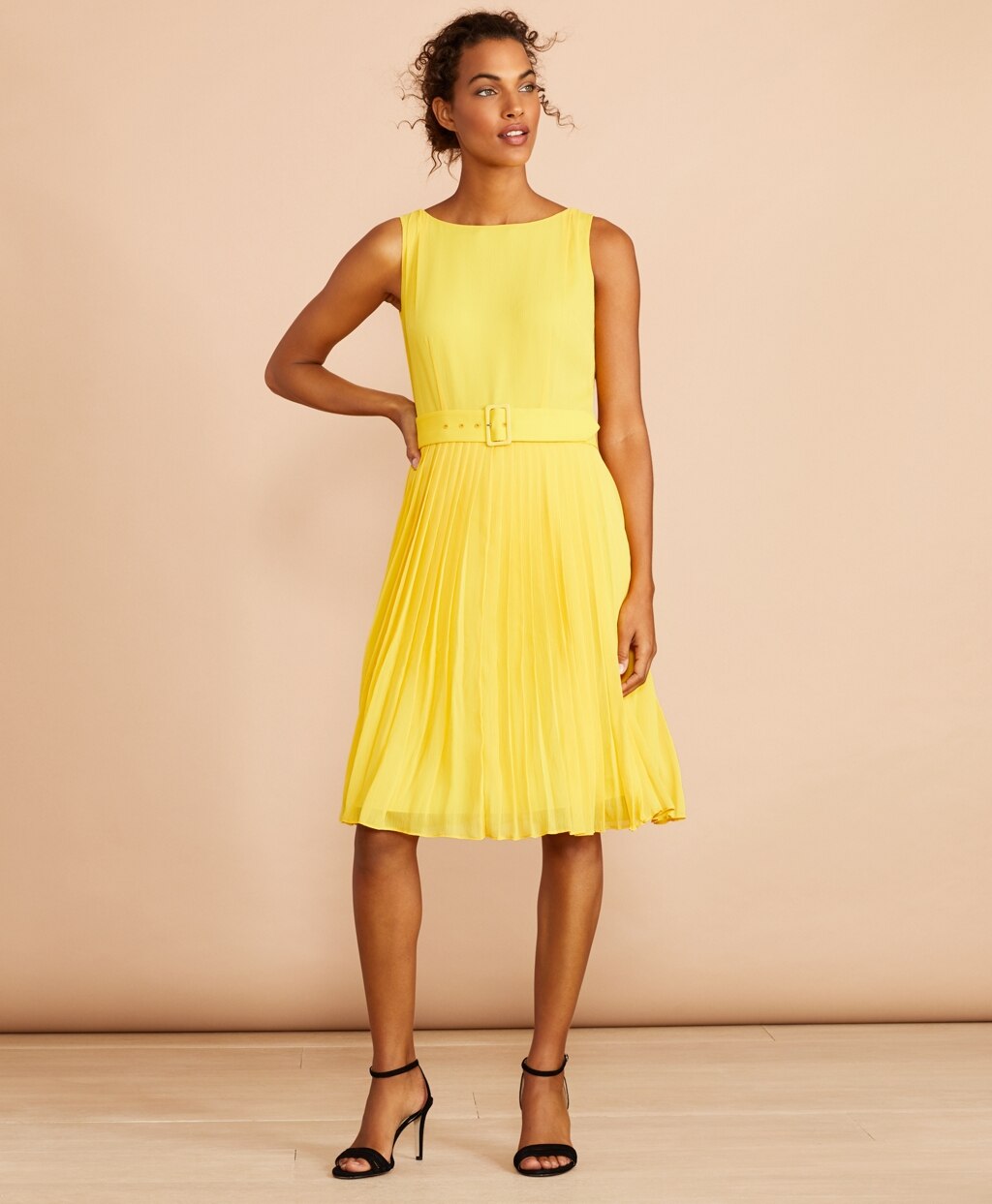 Pleated Chiffon Dress