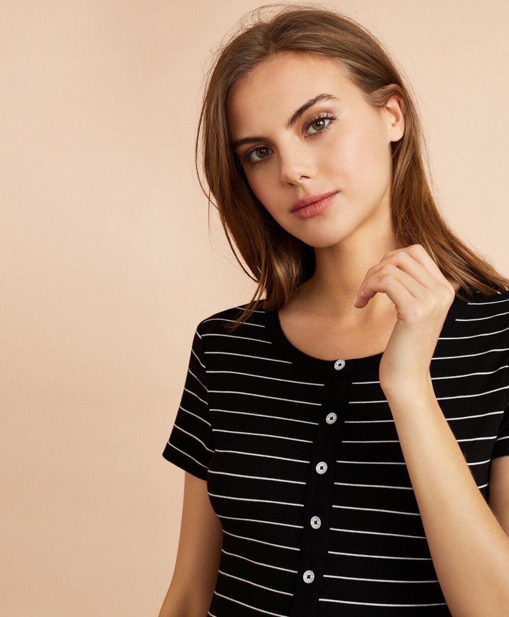Striped Jersey Midi Dress