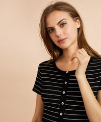 Striped Jersey Midi Dress