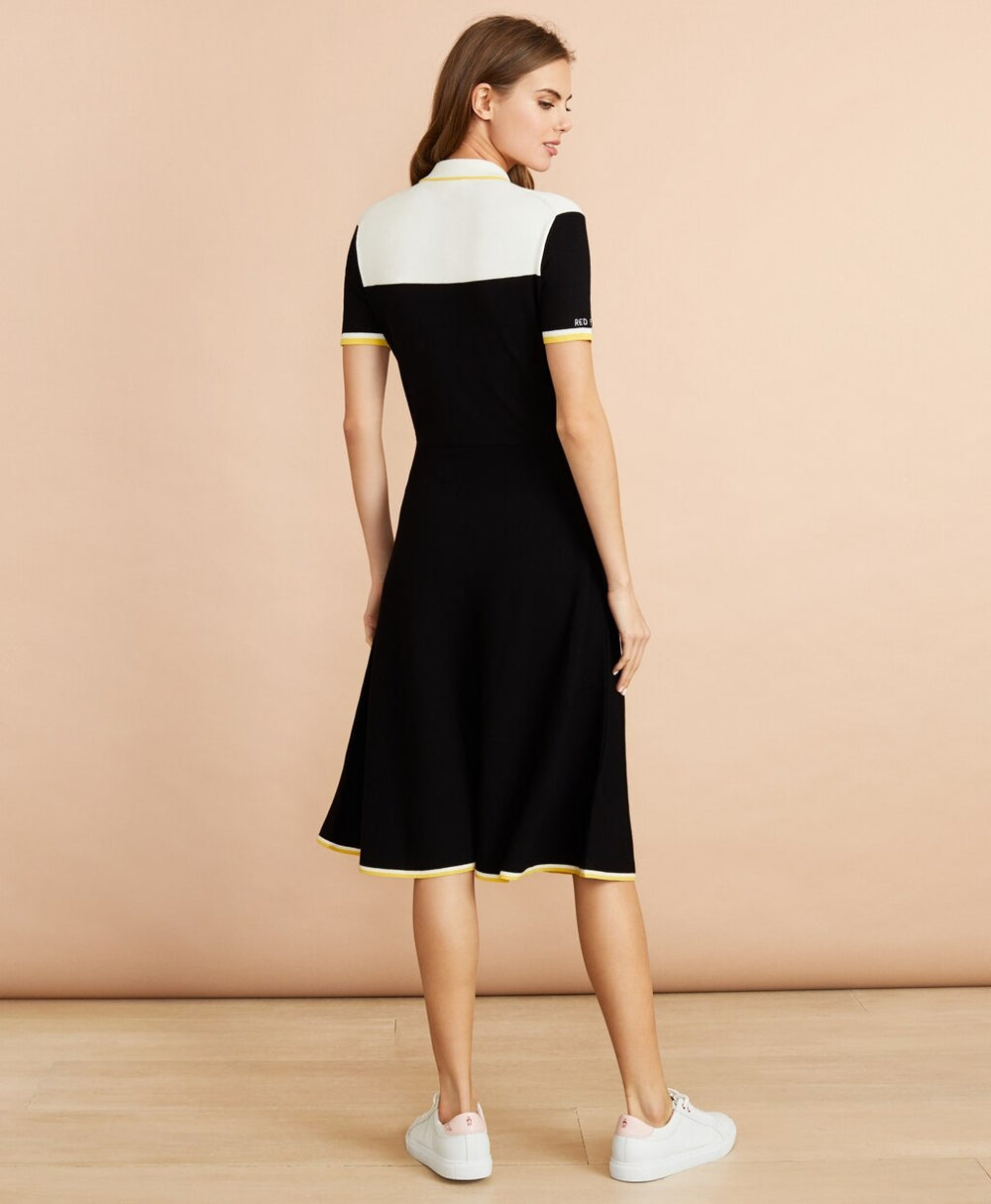 Color-Block Knit Polo Dress