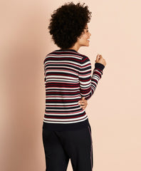Striped Pointelle Cotton Sweater