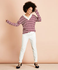 Striped V-Neck Oversized Sweater