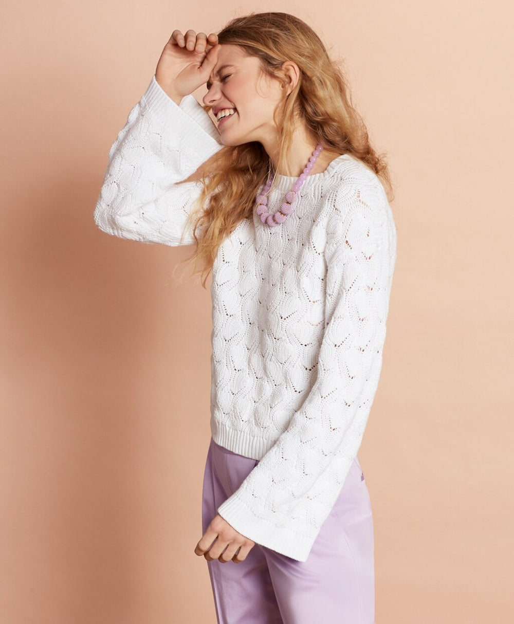 Cotton Pointelle Sweater