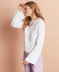 Cotton Pointelle Sweater