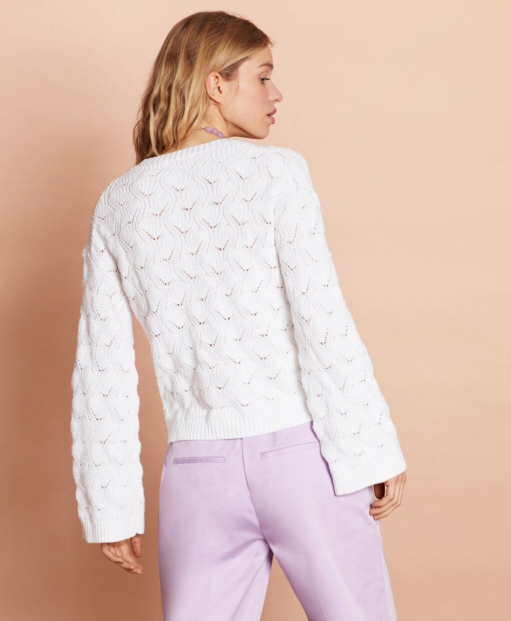 Cotton Pointelle Sweater