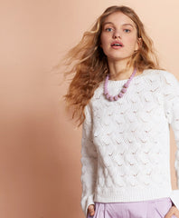 Cotton Pointelle Sweater