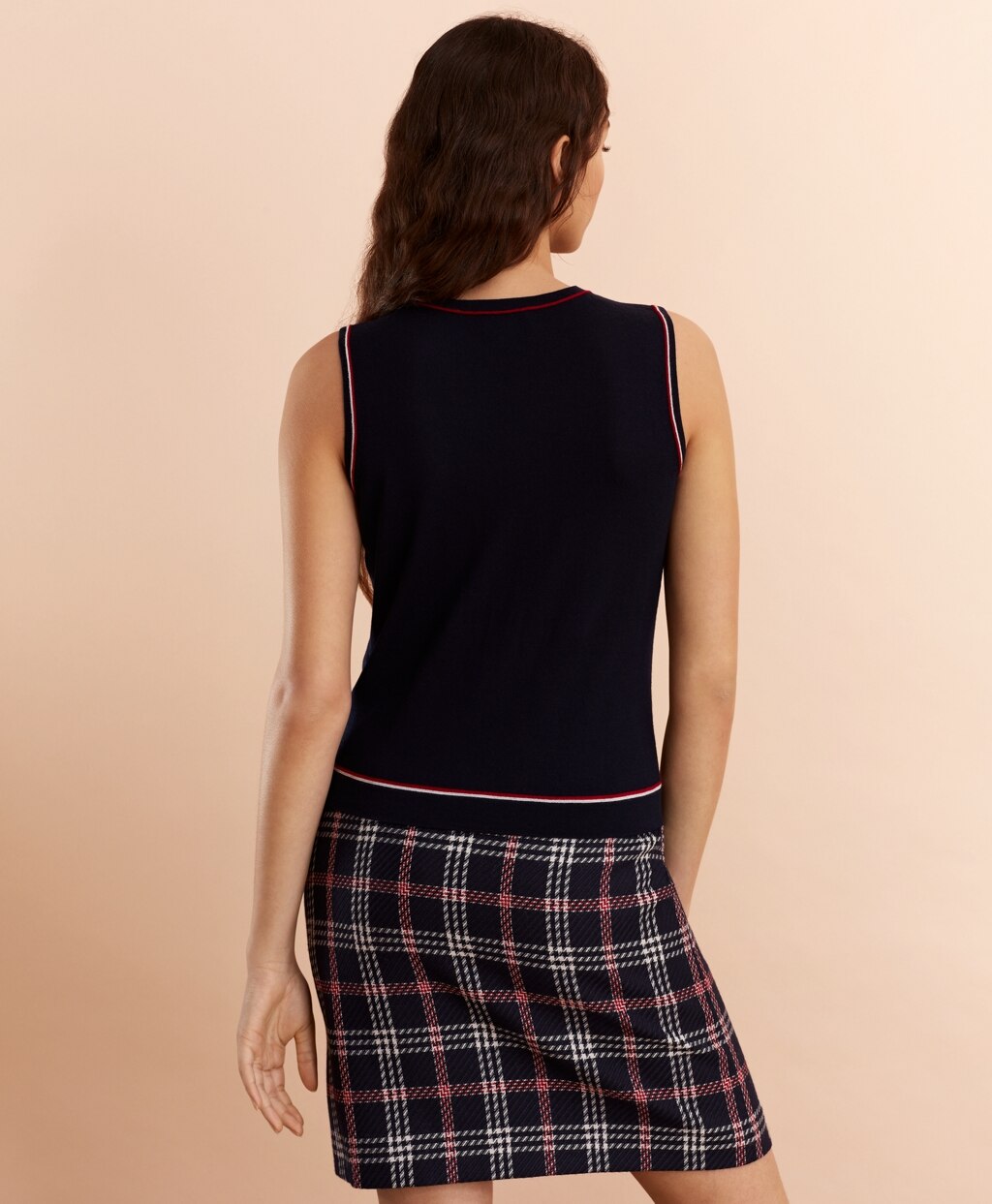 Stripe-Tipped Merino Wool Top