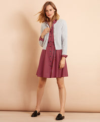 Wool-Cotton Cable-Knit Cropped Cardigan
