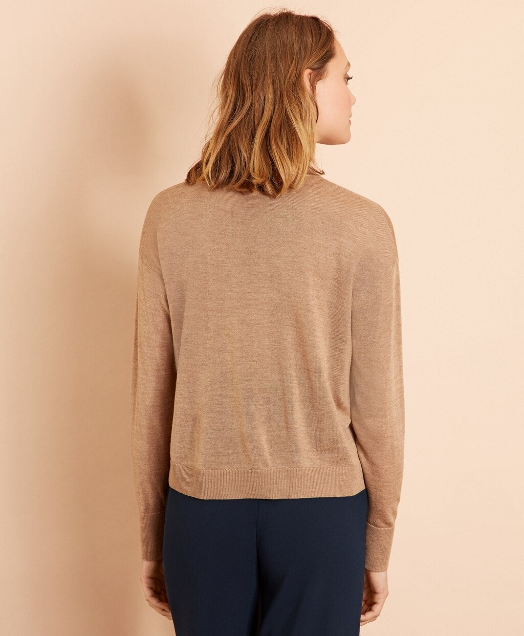 Merino Wool Pointelle-Detail Crewneck Sweater