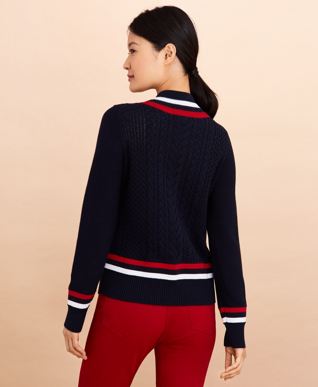 Logo-Embroidered Cotton Tennis Sweater