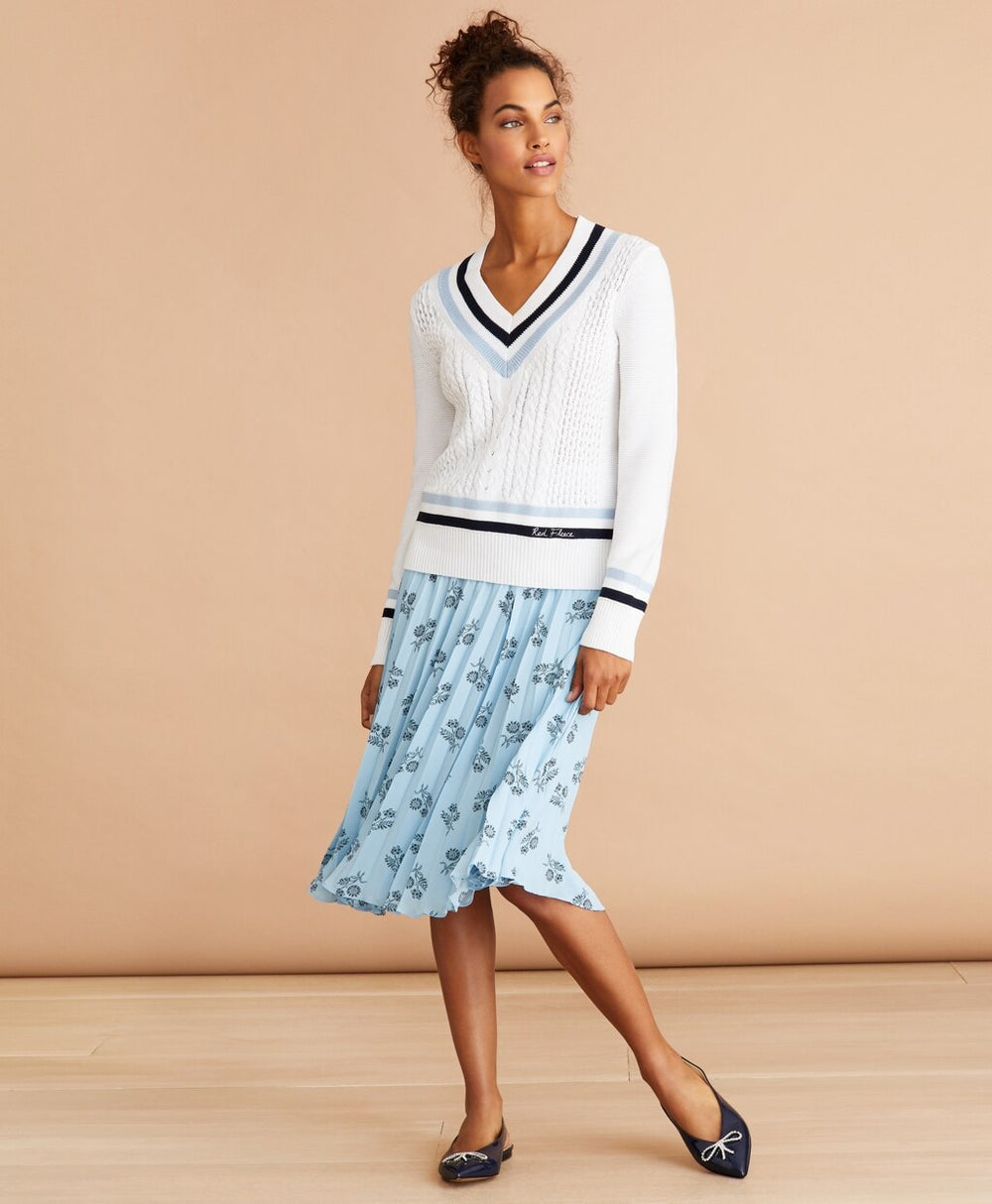 Logo-Embroidered Cotton Tennis Sweater