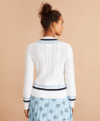 Logo-Embroidered Cotton Tennis Sweater