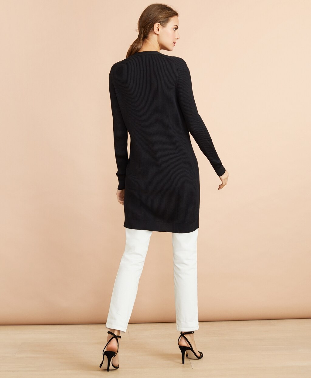 Rib-Knit Cotton Boyfriend Cardigan
