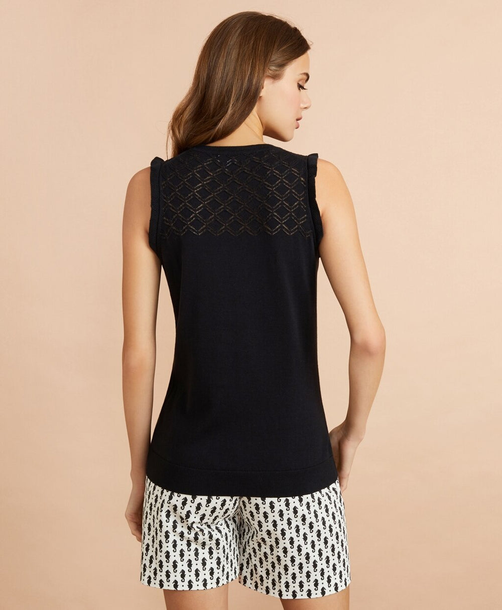 Cotton Pointelle-Yoke Tank