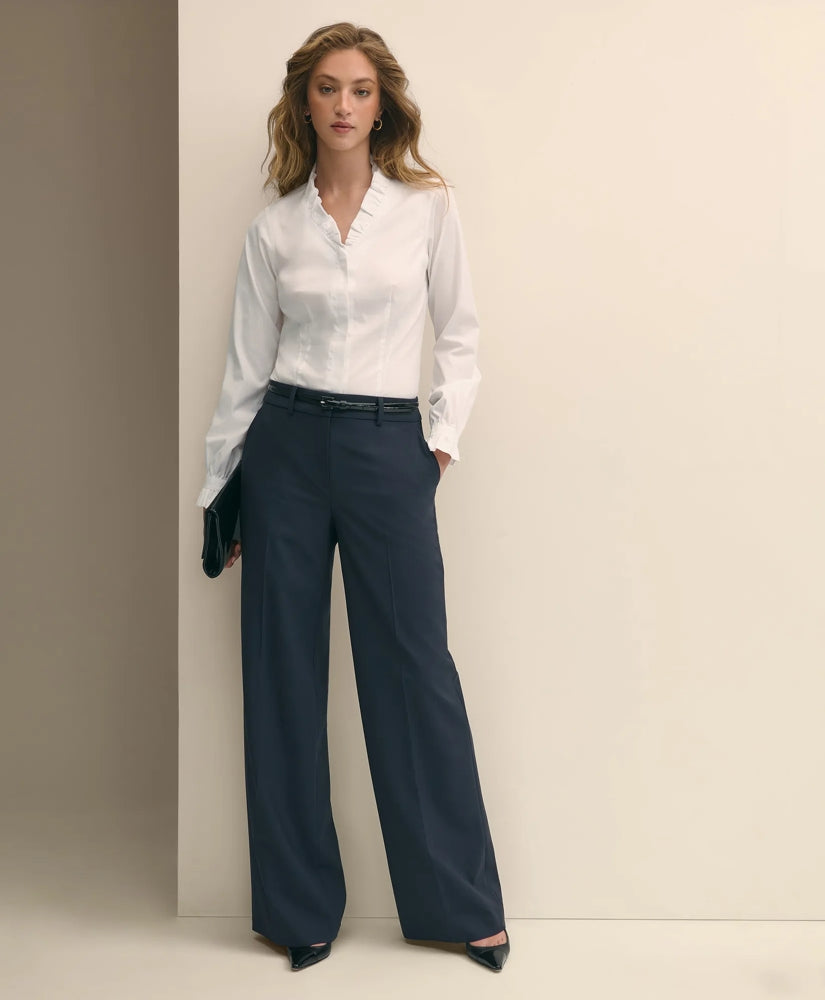 The Essentials Wide-Leg Trousers in Wool Blend