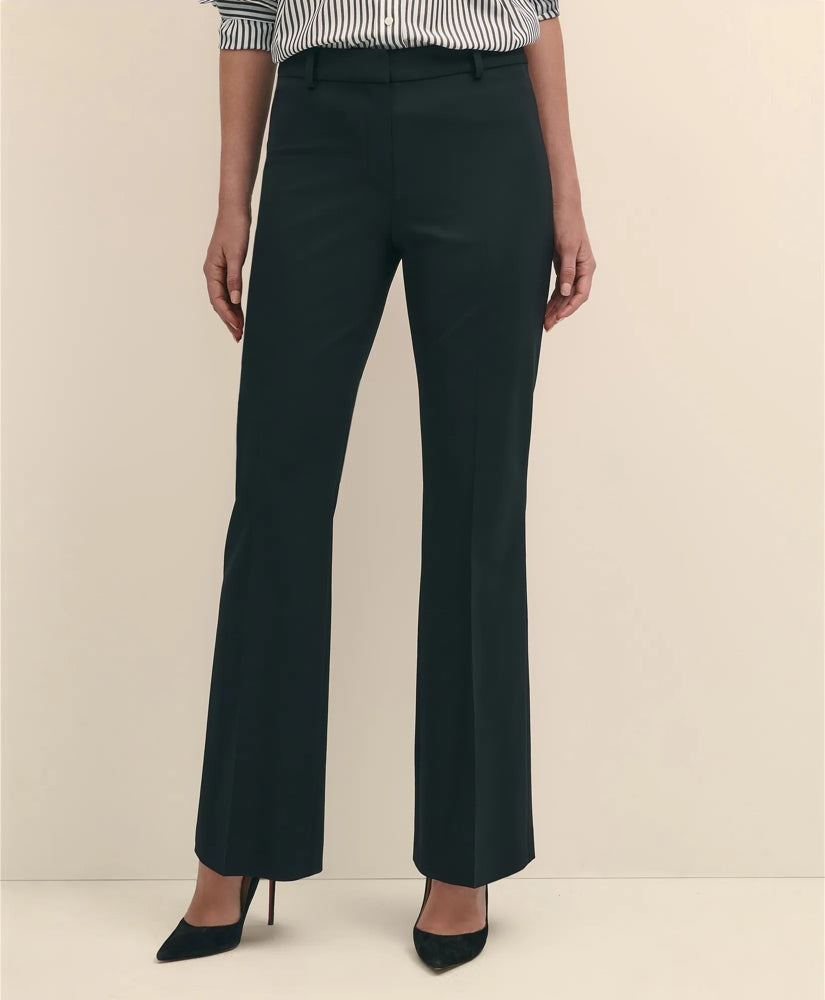 The Essentials Brooks Brothers Stretch Wool Flare Leg Trousers