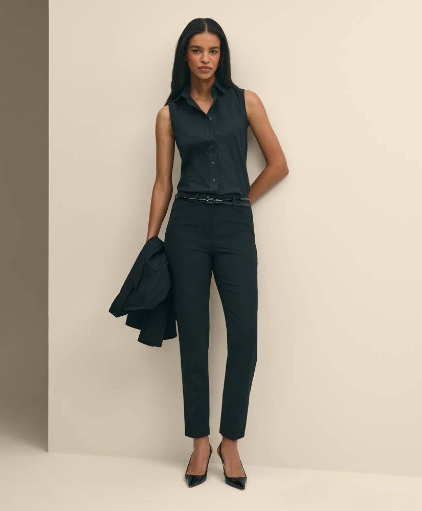 The Essentials Brooks Brothers Stretch Wool Slim Crop Pants