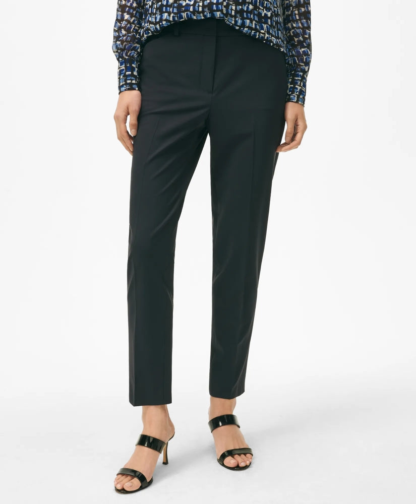 The Essentials Brooks Brothers Stretch Wool Slim Crop Pants